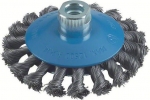 Щетка коническая 115 мм, M14 витая проволока 0,5 мм, BOSCH, 2608622058